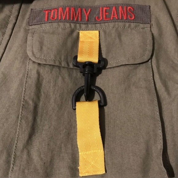 NWOT Vintage 90s Tommy Hilfiger Jeans Military Trench Jacket L Stadium Sportsman - Picture 4 of 12